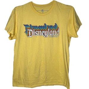 Disneyland Resort Yellow Retro Graphic T-Shirt LARGE